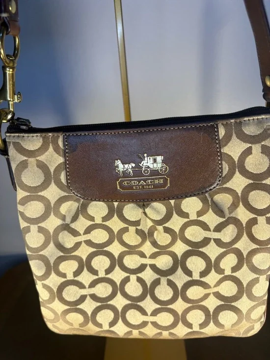 Coach Brown Signature Canvas Crossbody