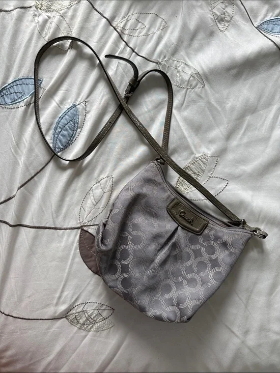 Coach Gray Signature Crossbody