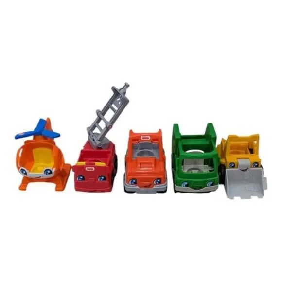 Little People Fisher Price vehicle garbage bulldozer helicopter firetruck pickup