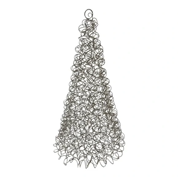 Silver Wire Christmas Tree Centerpiece Minimalist Tabletop Decor Holiday 23