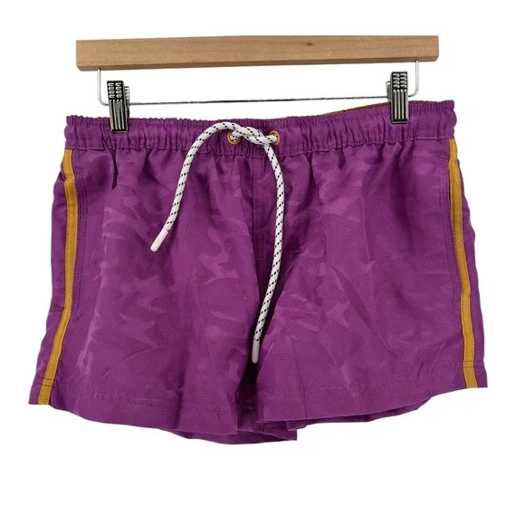 AussieBum Swim Trunks Mens Medium Purple Camo Lined Drawstring Pockets Beach‎