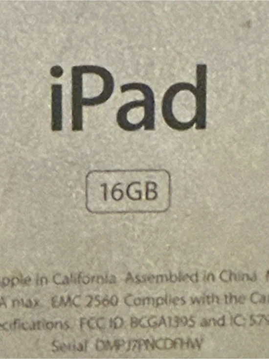 Apple iPad Silver Rear Panel with 16GB Marking