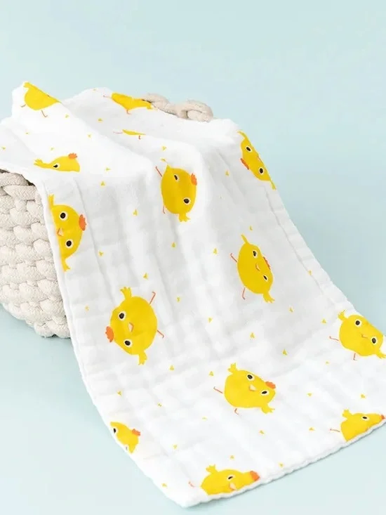 Yellow Chick Muslin Baby Swaddle Organic Blanket