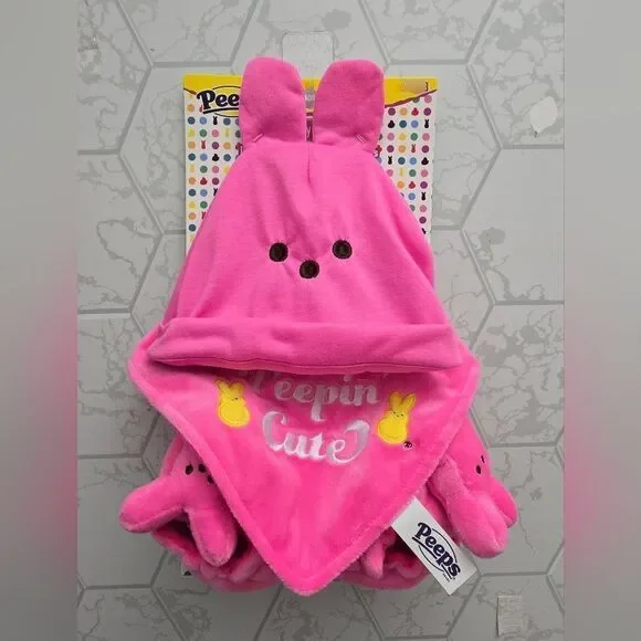 New pink Peeps Baby girl Set Includes Hat, Bib, Booties Easter Bunny PEPPIN CUTE