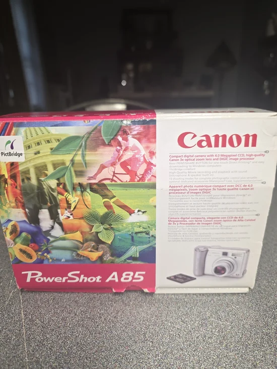Canon PowerShot A85 4.0MP Digital Camera Boxed CIB Bundle FOR PARTS 2 CF Cards