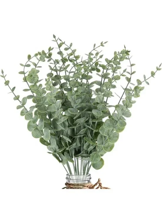 Artificial Eucalyptus Stems Faux Greenery Floral Bouquet Vase Decor 20 Pack