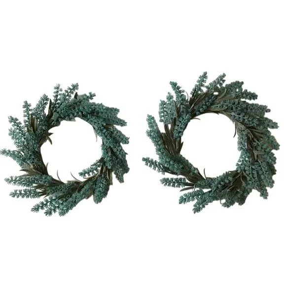 Lavender Wreaths 2 Artificial Fake Teal Small Round 12