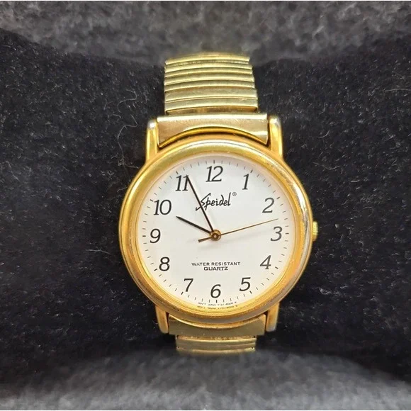 Vintage Speidel Watch Goldtone Quartz 6