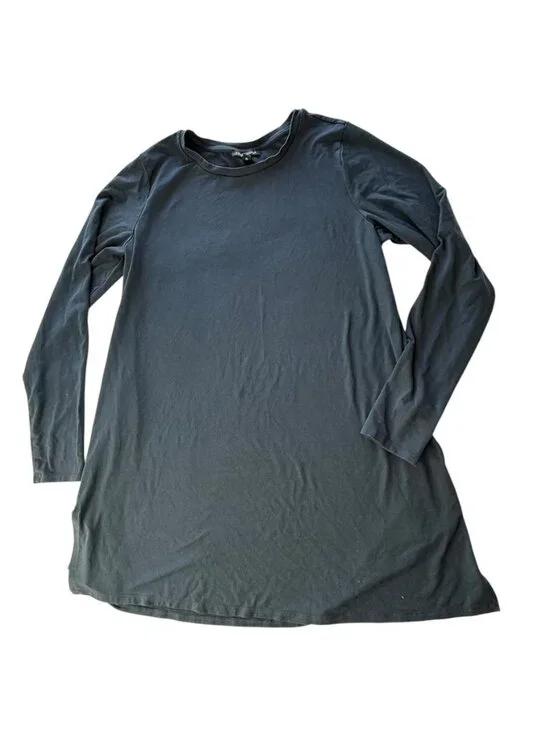 Eileen Fisher Long Sleeve Tunic Shirt Dress Sz women's M 92% Tencel 8% Elastane
