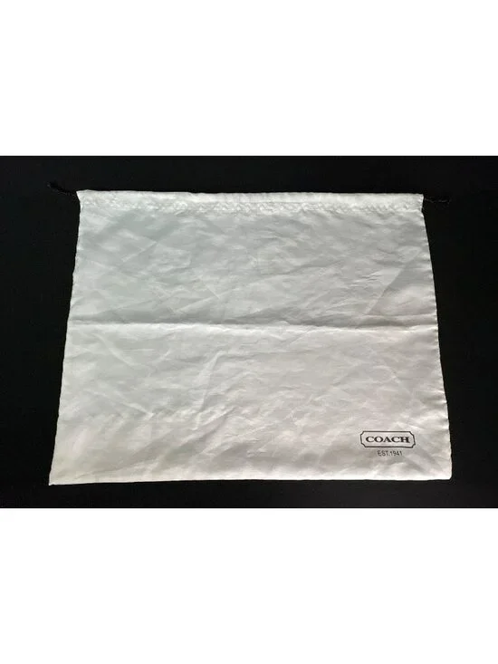 Coach White Dust Bag Brown Drawstring 19