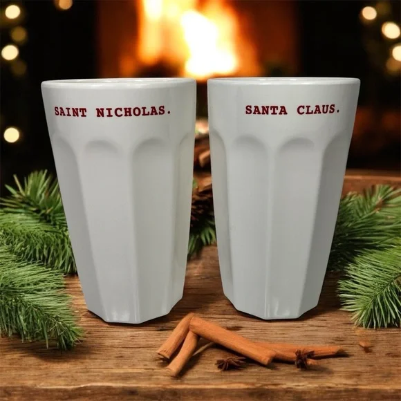 Rae Dunn Melamine Holiday Tumbler Set of Two 22oz Cup‎ Christmas Collection EUC