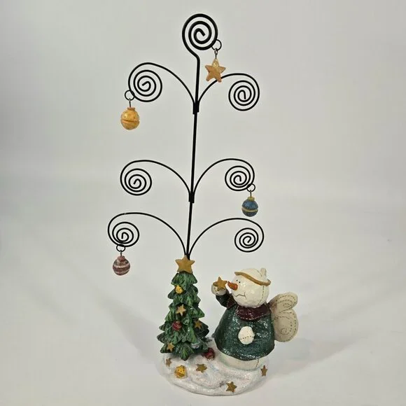 Snowman Angel Photo Holder Christmas Tree Cards Holiday Decor Snow Stars 14