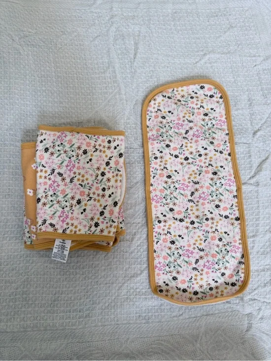 Gerber Floral Muslin Burp Cloth Set - Pink, Mustard & Green