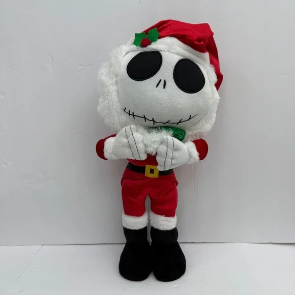 Disney Nightmare Before Christmas Jack Skellington Santa Plush 22