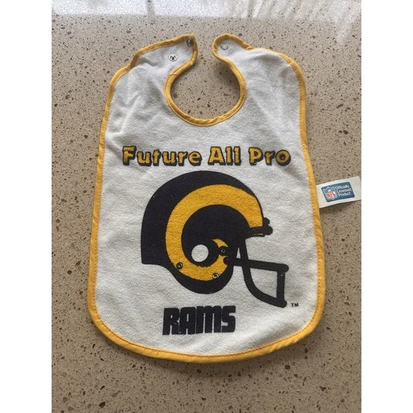 Brand New Los Angeles Rams Baby Bib NFL LA Rams Washable Newborn Baby Gift