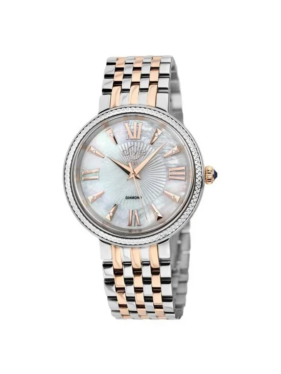 NWT Gv2 By Gevril Genoa Diamond Mother of Pearl Dial Ladies Watch