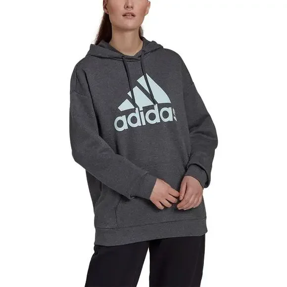 NEW! Adidas‎ Women's Logo Fleece Sweatshirt Hoodie GREY M