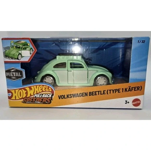 Hot Wheels Pull Back Speeders Volkswagen Beetle Type 1 Kafer 1 32 Diecast