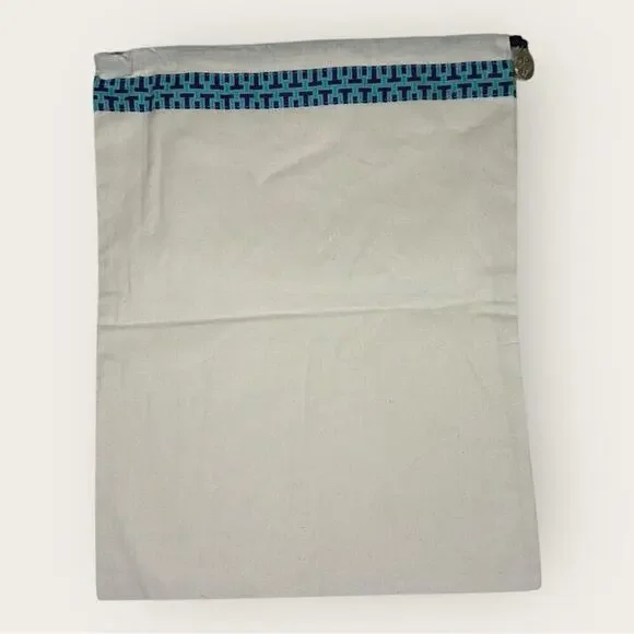 Tory Burch | Dust Bag with Blue Embroidery and Logo Charm | 15