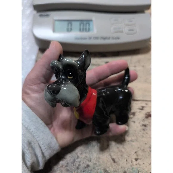 Vtg Disney Japan Lady and the Tramp Jock‎ Scottie Black Dog Ceramic Figurine