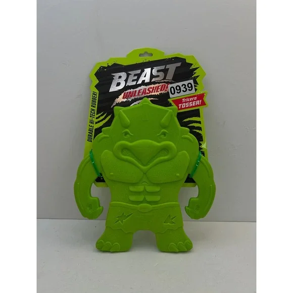 Beast Unleashed Tricera Tosser Dog Toy  OS Green 0939