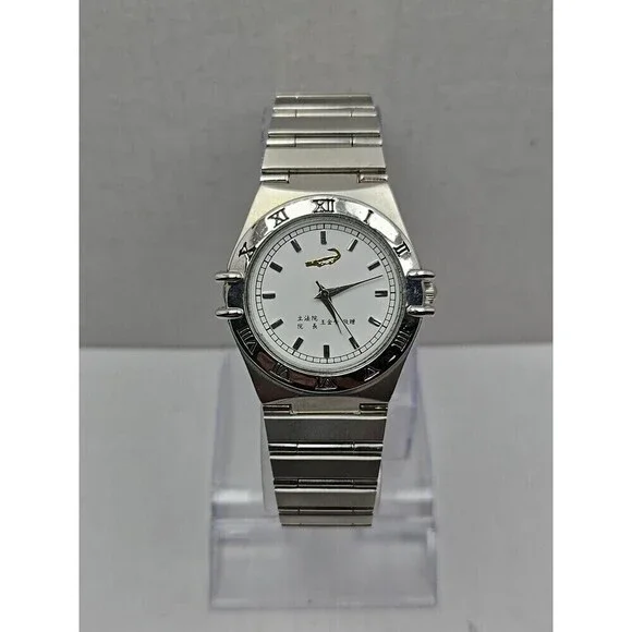 Wang Jin Pyng Gift Crocodile International A474 Quartz Watch New Battery Silver
