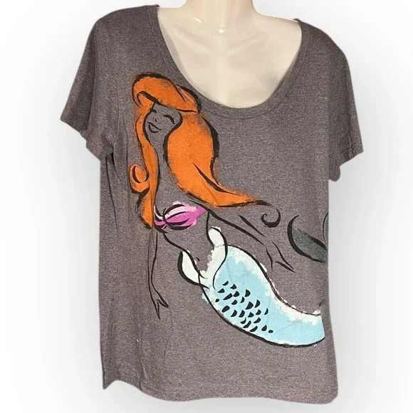 The Little Mermaid Shirt Disney Store Ariel Scoop Artistic L / XL All-Over Print