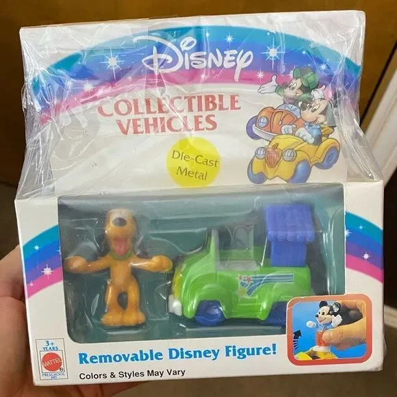 Mattel Vintage Disney Collectible Figures Pluto & Car Die‎ Cast Metal