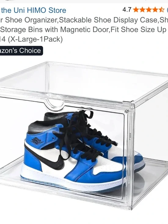 Clear shoe display/organizer box