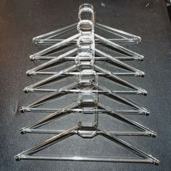 Lot of 7 Vintage Lucite Clothing Hangers 1990 USACRYLIC,inc EUC
