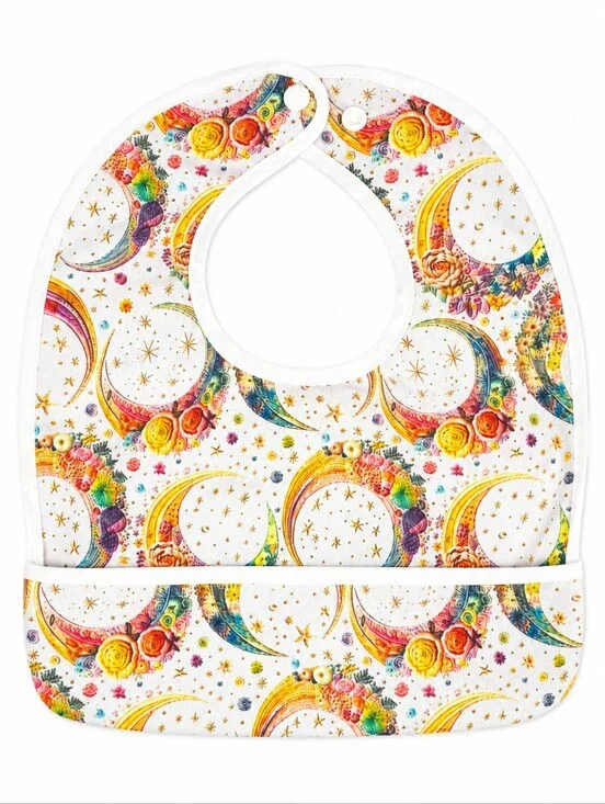 Moon Print Baby Flip Bib