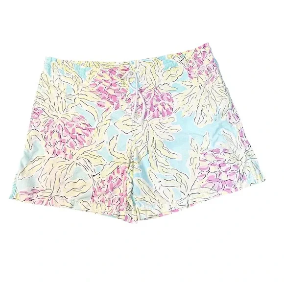 Lilly Pulitzer Mens Capri Trunk Swim‎ Shorts mens medium yellow floral print