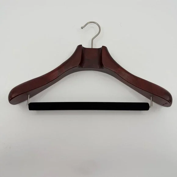 Butler Luxury Tailor Made Suit Hanger Wooden Velvet Trouser Bar Wide Shoulder