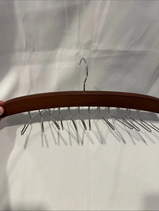 Wood and Chrome Multi-bra or tank Hanger - Brown