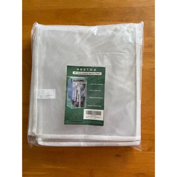 Clear garment bag for closet