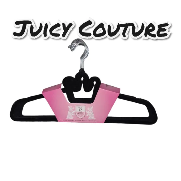 Juicy Couture Black Velvet Hangers - Set Of 12
