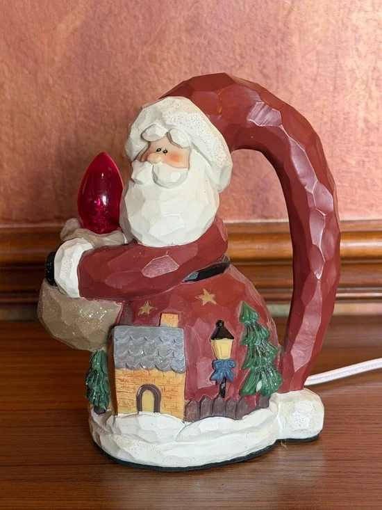 Vintage Santa Light Lamp  Henton Santa's Long Hat Handle 7