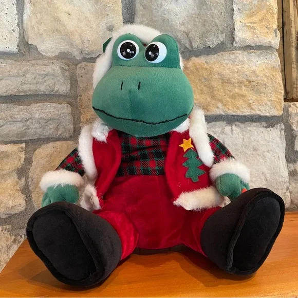 Kurt Adler Singing Croaking Plush Christmas Frog Musical Jingle Bells 10
