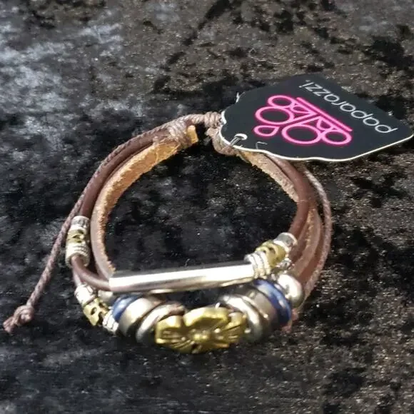 Leather Flower Bracelet‎