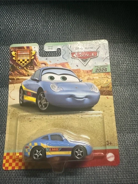 Mattel Cars Blue Lightning Race Car with Yellow & Red Stripes