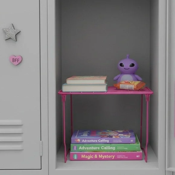 Pink Wire Storage Shelf Rack Stackable Locker Dorm‎ Room Organizer