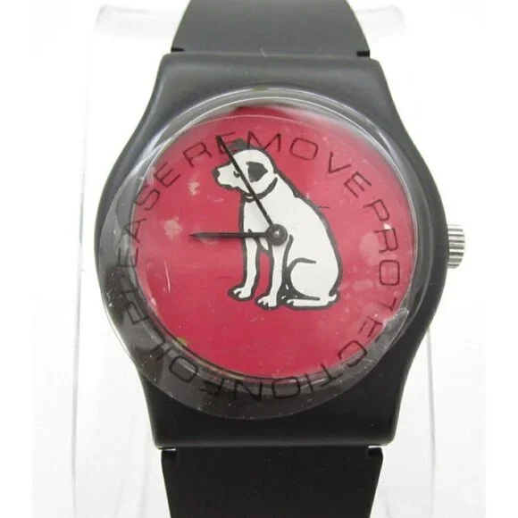 Vtg Women RCA Dog Quartz WR Analog 32mm Dial Round Watch (G691) 