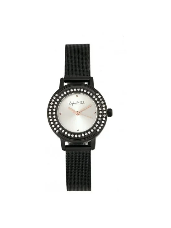 NWT Sophie And Freda Cambridge Crystal Silver Dial Ladies Watch