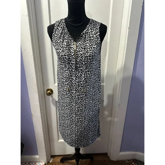 Michael Kors Grey Leopard Print‎ Tank Dress in S
