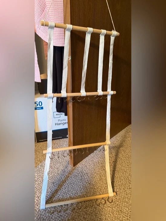 Hanging Organizer - Cream/Wood