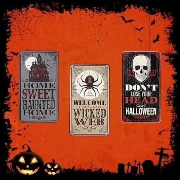 Halloween Gothic Wooden Signs 3 Pack
