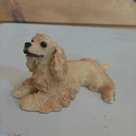 Vintage United Design Stone‎ Critters Resting Cocker Spaniel Blonde SC-1319
