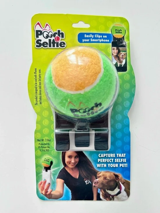 Pooch Selfie Dog Training Tennis Ball Smart Phone Attachment Photo Taking