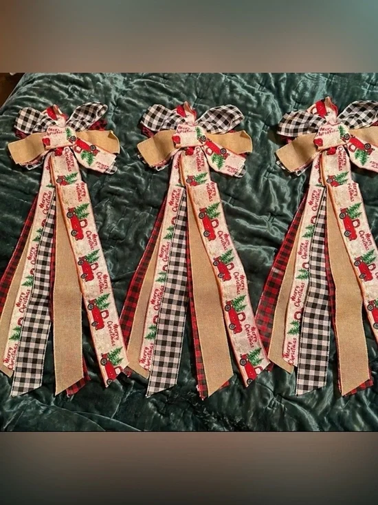 Qty.3 Christmas Ribbons Decor
