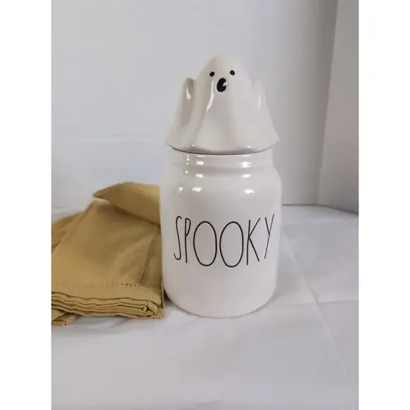 Halloween Ghost Candy Or Cookie Jar. Spooky Ghost By Rae Dunn